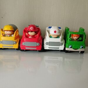 Set of Fisher-Price Little People Friendly Neighborhood Vehicles And Figures